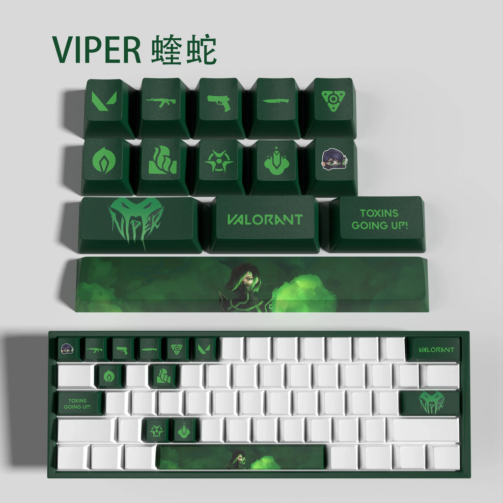 Sova New design Valorant keycaps  OEM Profile 14keys MINI SET PBT dye sub keycaps
