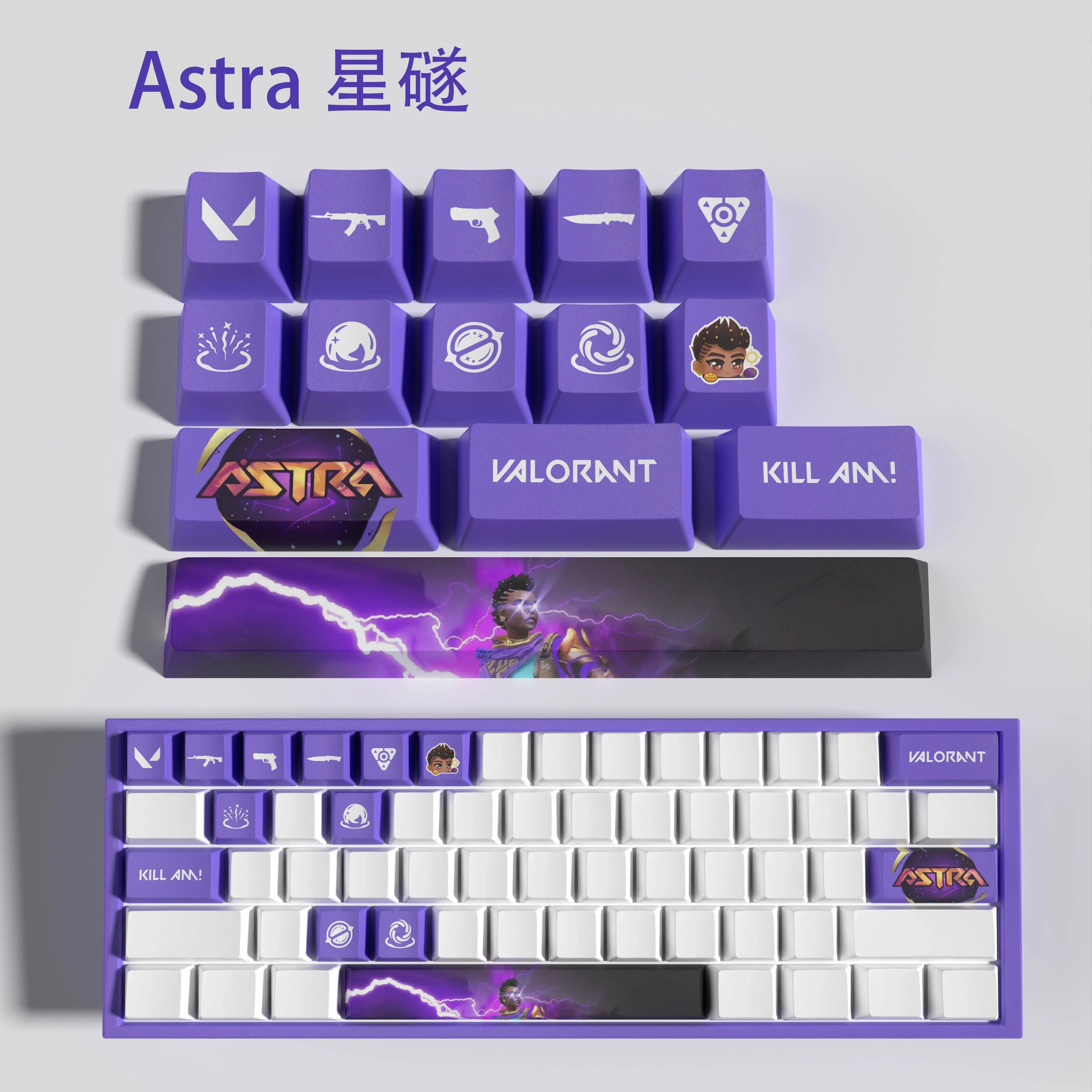 Sova New design Valorant keycaps  OEM Profile 14keys MINI SET PBT dye sub keycaps