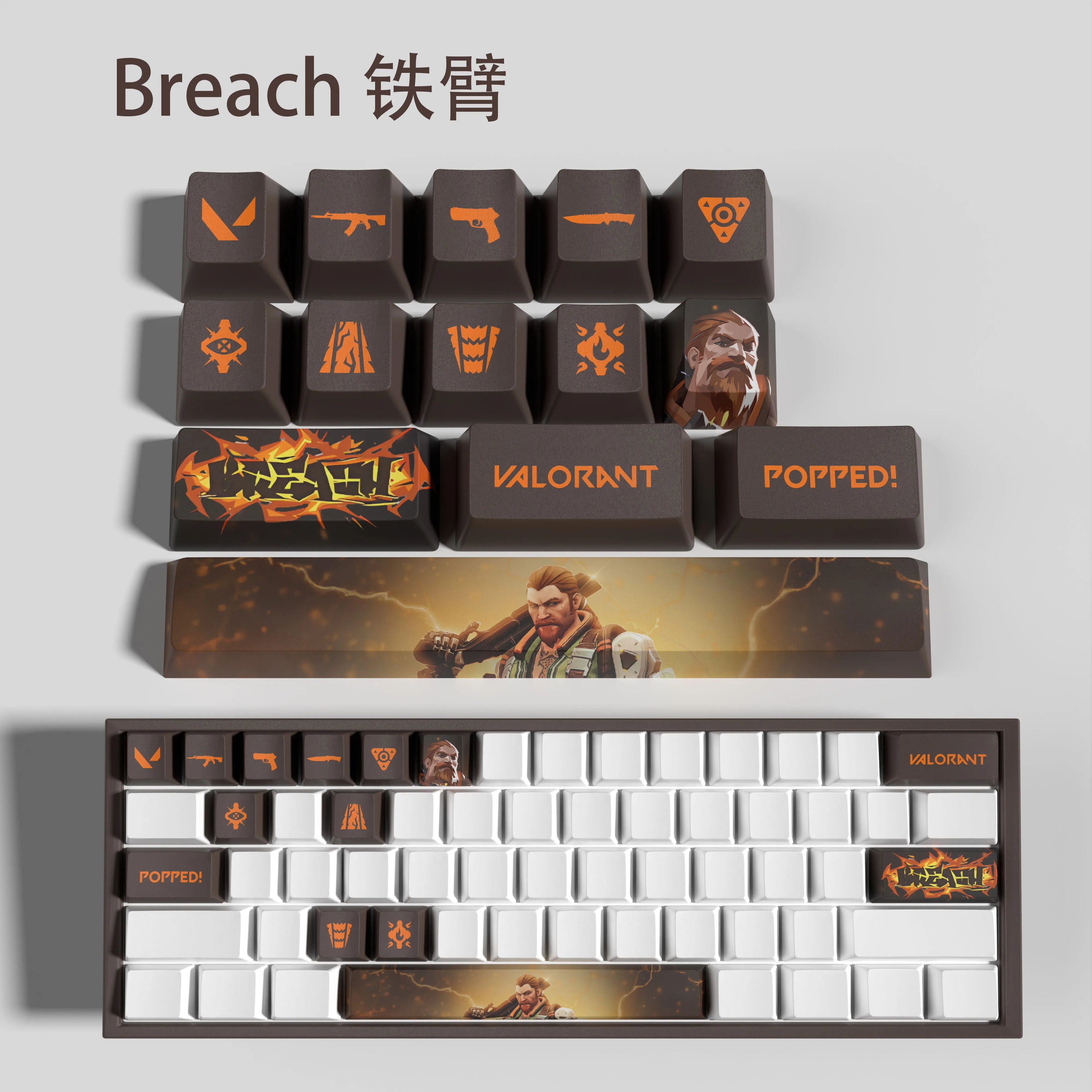 Sova New design Valorant keycaps  OEM Profile 14keys MINI SET PBT dye sub keycaps