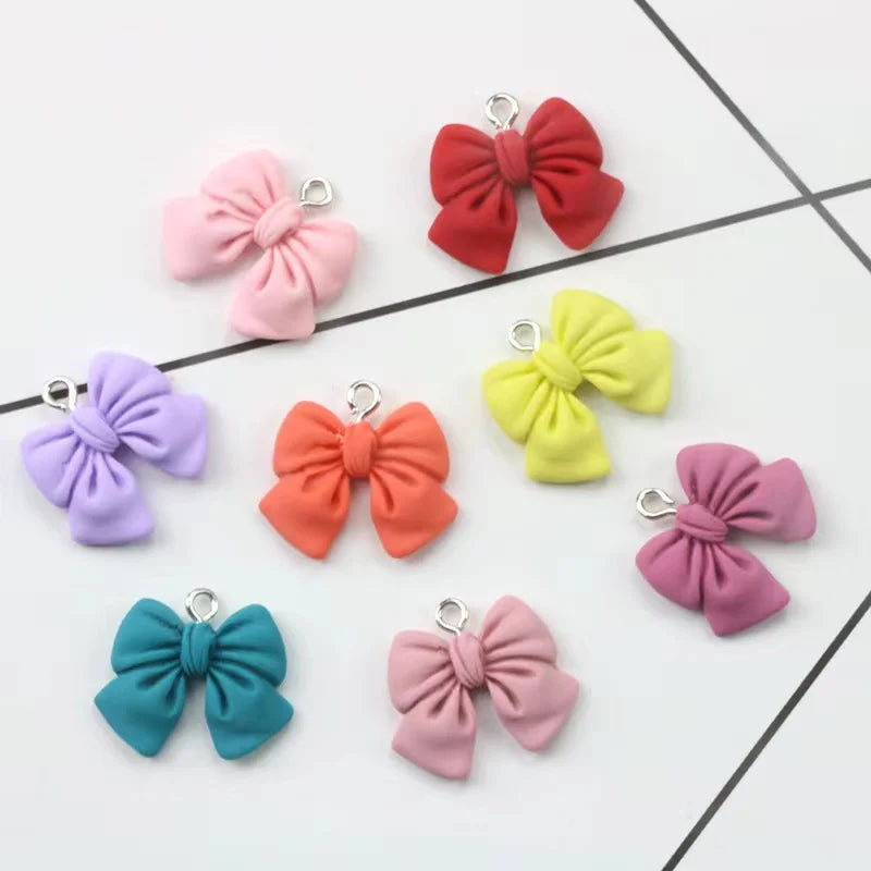 20*15MM Cute 3D Bow-knot Resin Charms DIY Craft Decoration Jewelry  Finding  For  Making Earring Accessory Handmade