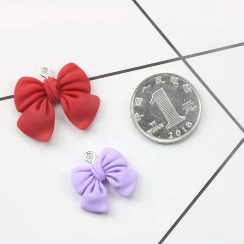 20*15MM Cute 3D Bow-knot Resin Charms DIY Craft Decoration Jewelry  Finding  For  Making Earring Accessory Handmade