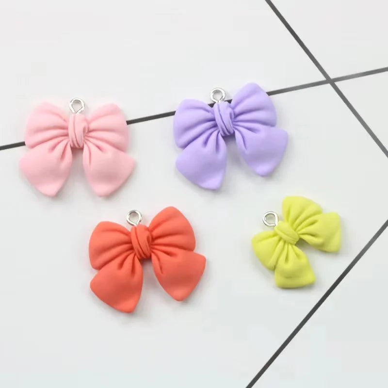 20*15MM Cute 3D Bow-knot Resin Charms DIY Craft Decoration Jewelry  Finding  For  Making Earring Accessory Handmade