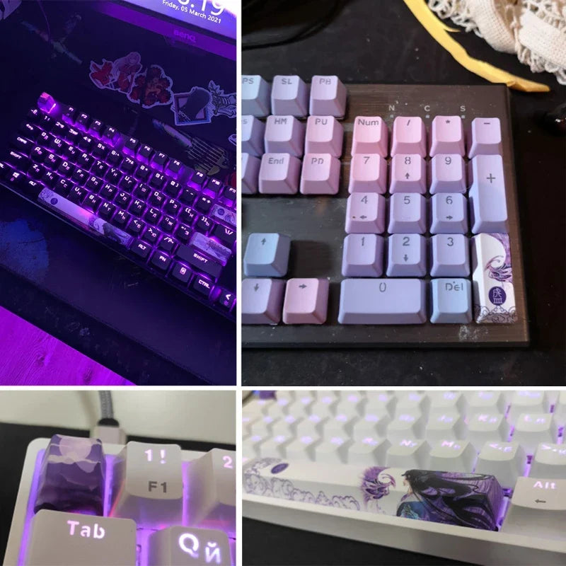 4 Keys Esc Entre 6.25u Spacebar Replacement Keycap  PBT Five Sides Dye-Subbed Oem Profile Key cap for Mechanical Keyboard