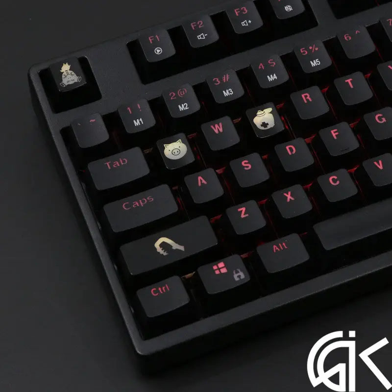 4 pcs/set keysets backlight OW key caps ABS etched  Keycap shine-through for Overwatch gamer Mechanical Keyboard ANSI black