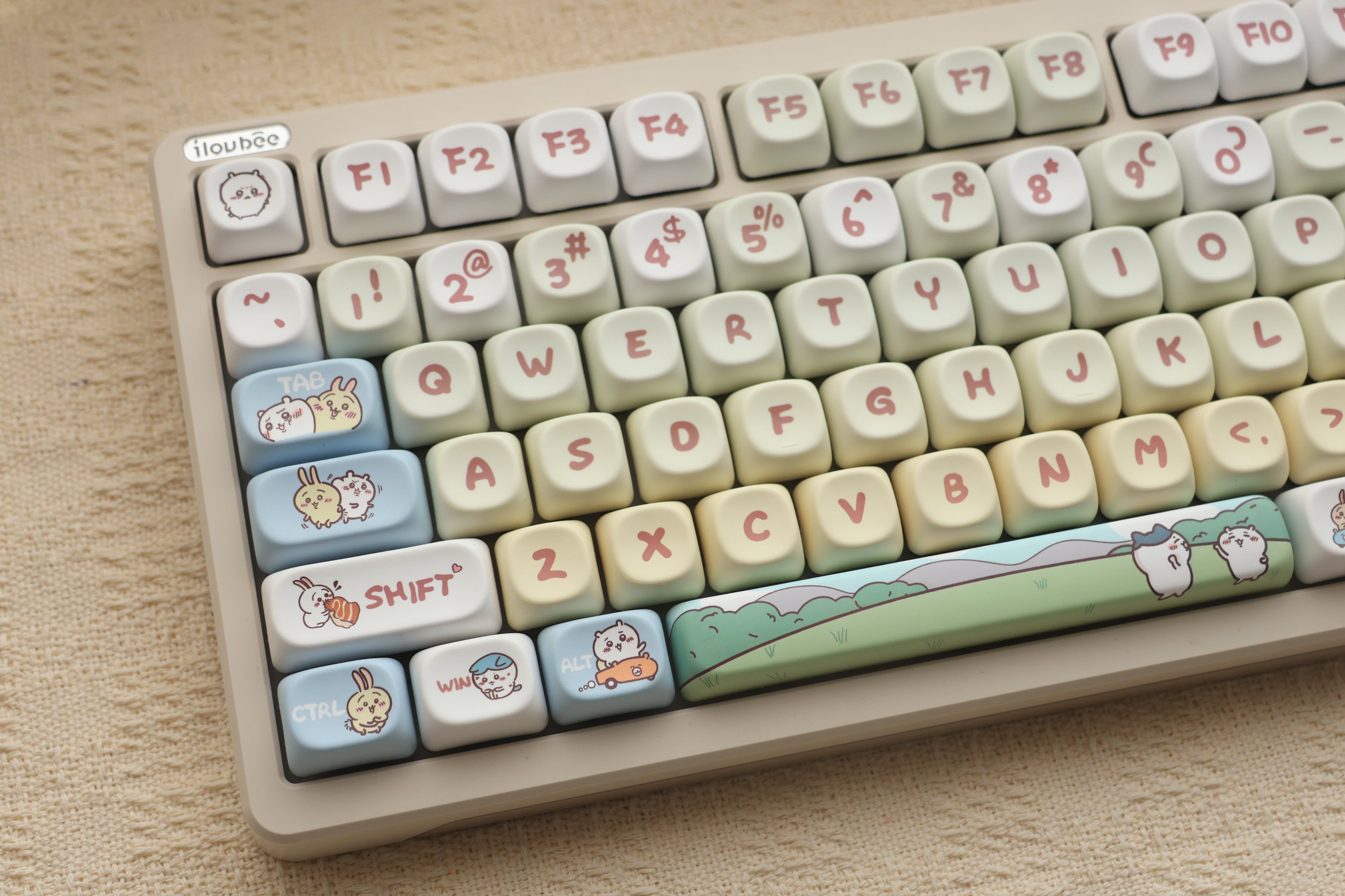 144 Keys/set Kohachi Keycaps MOA Profile GMK PBT Cute Anime Keycaps for Mechanical Keyboard Dye Sublimation Gaming Keycap