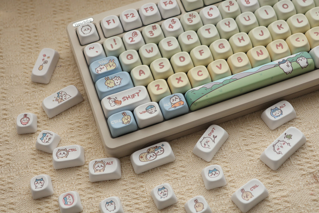 144 Keys/set Kohachi Keycaps MOA Profile GMK PBT Cute Anime Keycaps for Mechanical Keyboard Dye Sublimation Gaming Keycap
