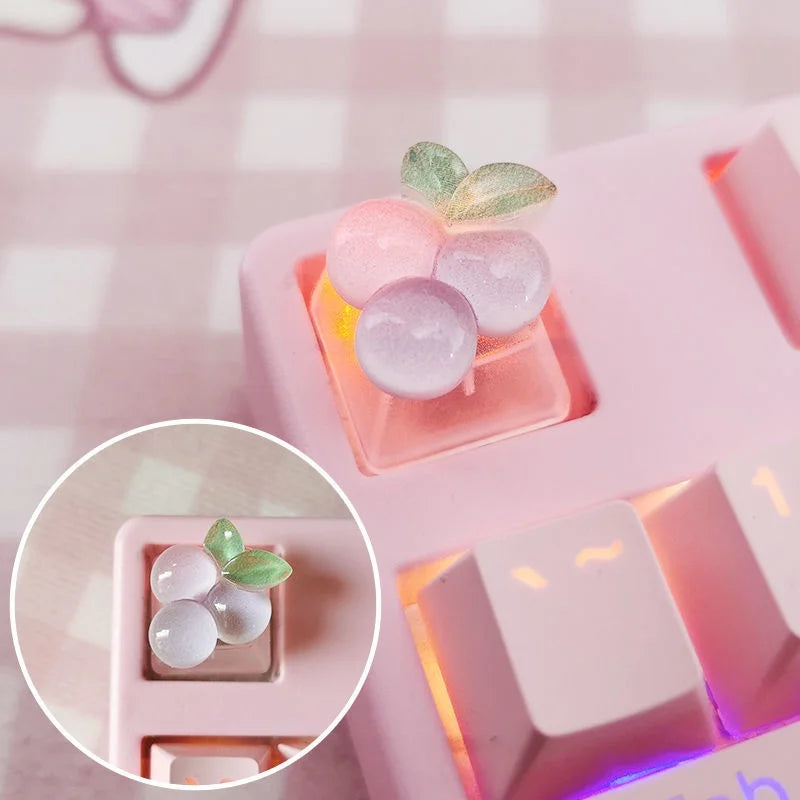 Diy Fruit Transparent Keycap for Cherry Axis Mechanical Keyboard Special Pink Strawberry Peach ESC Supplement OEM R4 Keycap