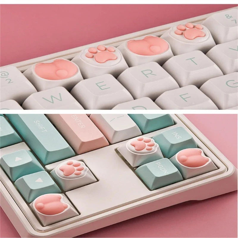 3D Soft Keycap Soft Silicone Cat Paw Shape for MX Structure Mechanical Keyboards
