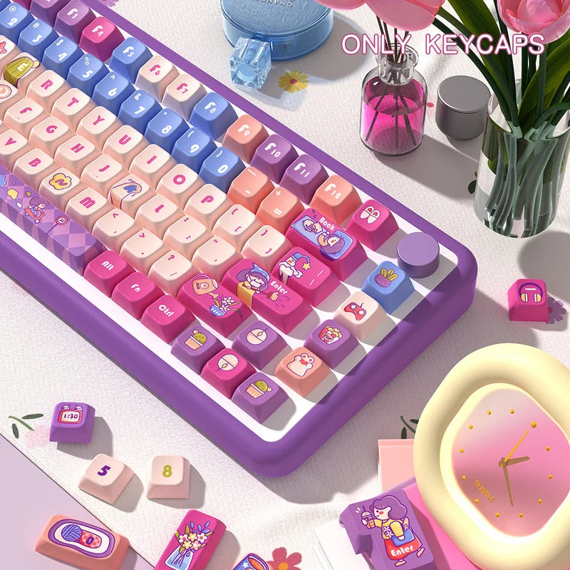Weekends Theme Keycaps 122/138/158 Keys Mda Profile Pbt Thermal Sublimation Mechanical Keyboard Customized Anime Game Keycaps