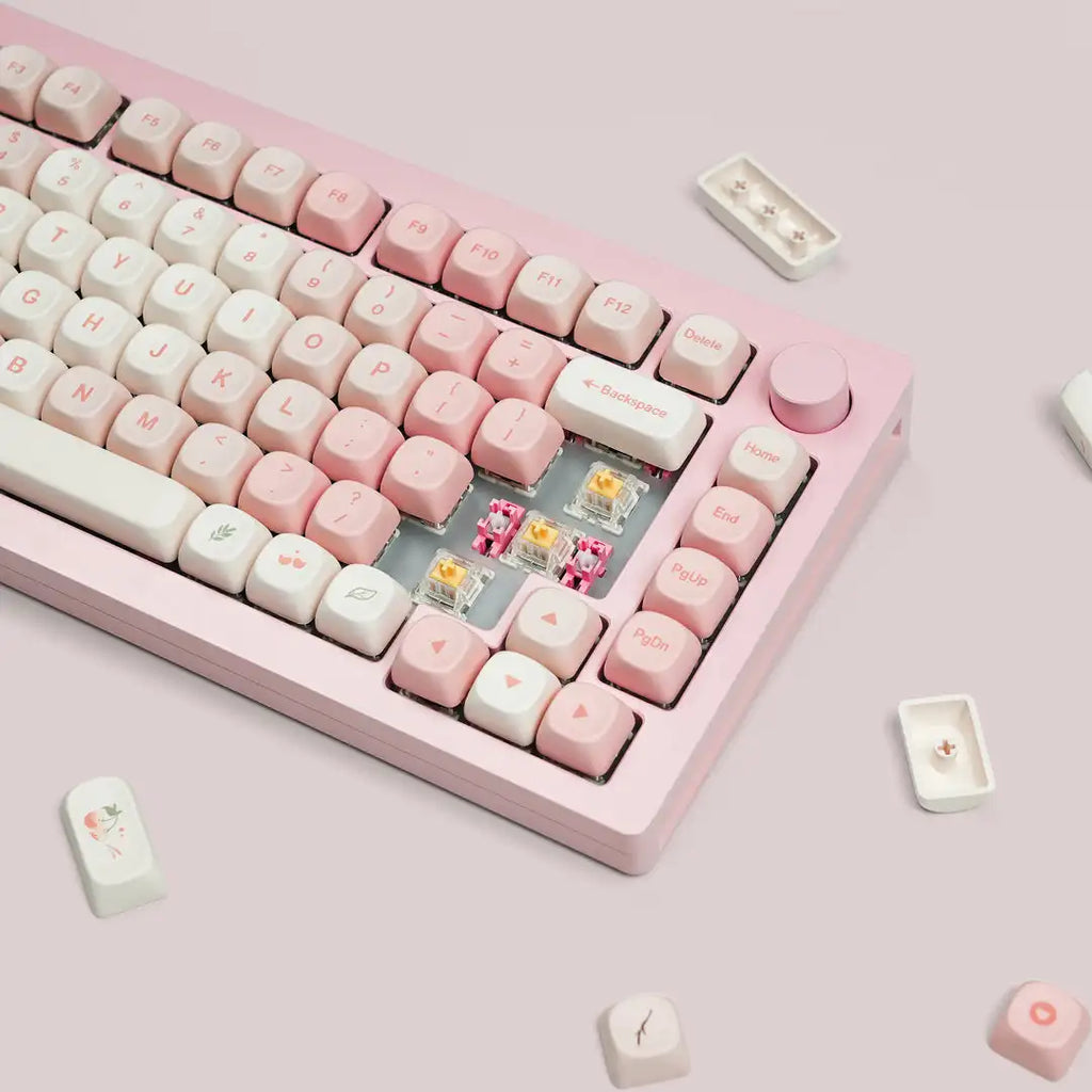 143 Keys Pink Cherry MOA Profile PBT Keycaps Dye Sub Customs  Key caps for 61/87/104 Cherry MX Switch Gaming Mechanical Keyboard