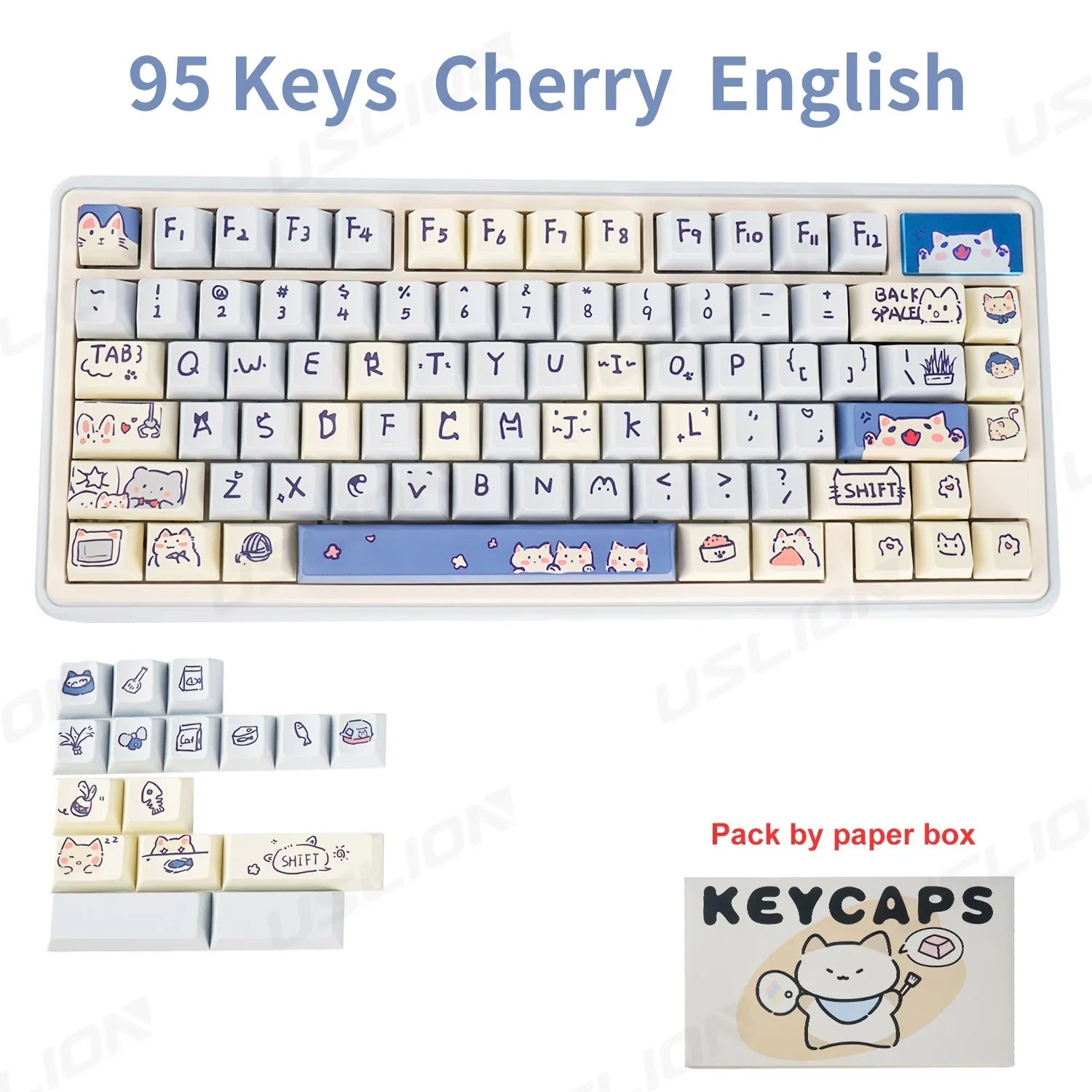 95 Keys Cherry Profile PBT Keycaps Love Letter Theme Key Caps for Gaming Mechanical Keyboard 61/64/68/75/84Keys GMK67 AULA F75
