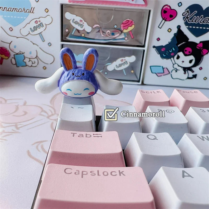 Sanrio Kawaii Cinnamorol Keycaps Mechanical Keyboard Caps Hello Kitty Pochacco Mx Axis Personalized Cartoon Esc Diy Key Cap Game