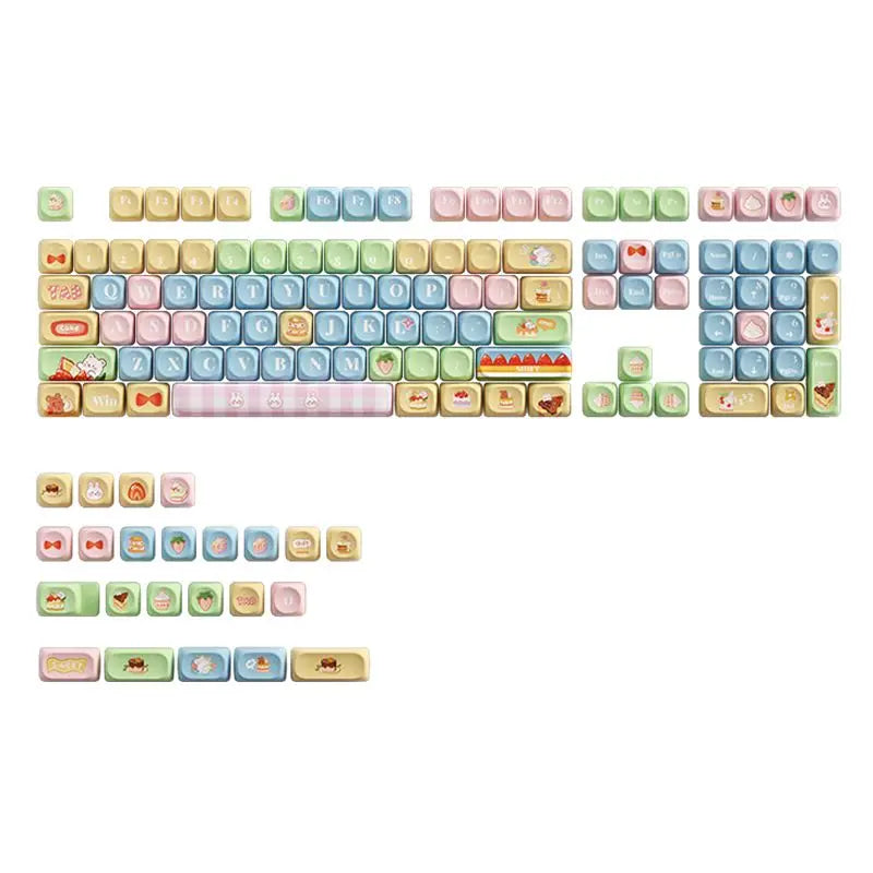 Snowflakes Theme Keycaps 127 Keys MOA Profile PBT Square KeyCap Dye Sublimation Mechanical Keyboard Key Cap Keyboards Accessorie