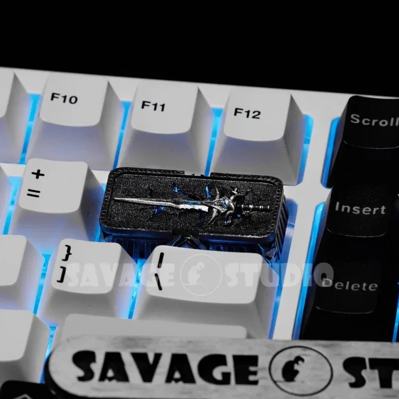 World of Warcraft Frostmourne Anime Keycaps Lich King Translucent Key Caps Mechanical Keyboard Caps Korean Keycap PC Gamer Gifts