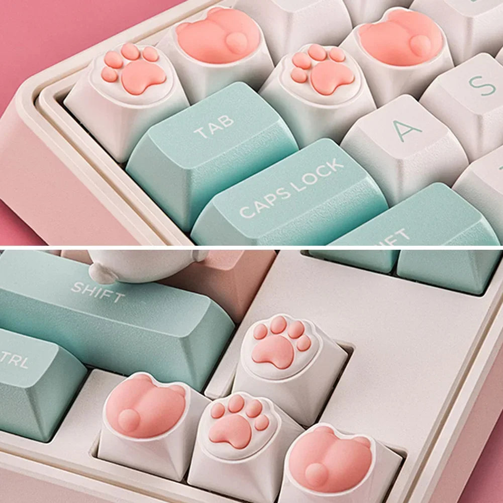 4Pcs 3D Cute Keycaps Replace Soft Cartoon Keycap Keys Anime Custom Key Caps for Cherry MX Gaming Mechanical Keyboard