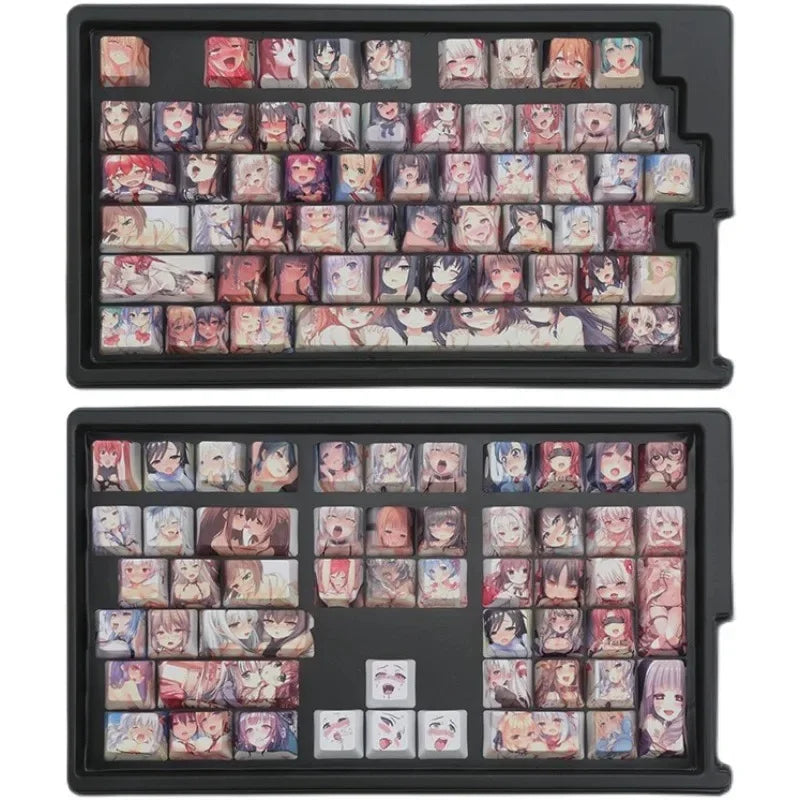 PBT Mechanical Keyboard Keycap  Anime Cute 124 keys Dye Sublimation Chreey Profile Japanese Anime Keycap For Cherry MX Switch