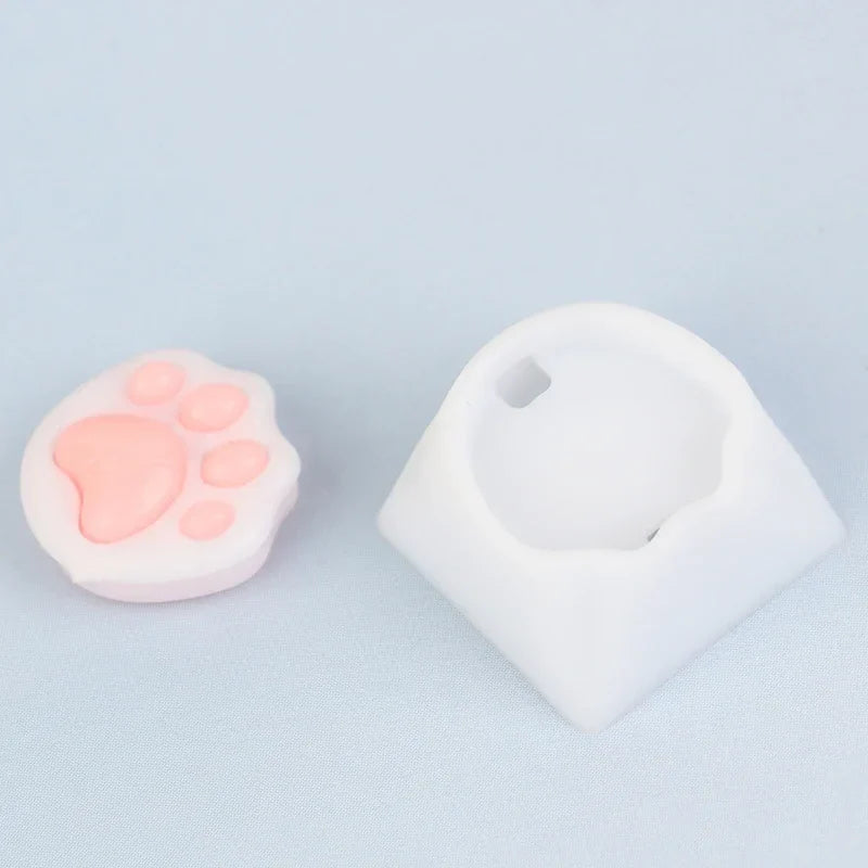 1pc Cute Cat Paw Keycaps For Mechanical Keyboard Cherry MX Switch DIY Custom Key Cap Soft Silicone Keycup Artisan Pink Color
