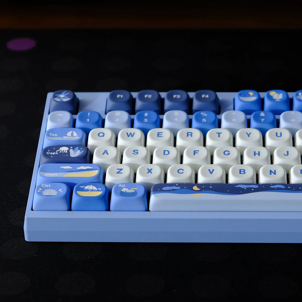 Watch the Sea Theme Keycaps MOA Profile Keycap PBT Dye Sublimation Keycap For MX Mechanical Keyboard 61/67/68/75/87/980