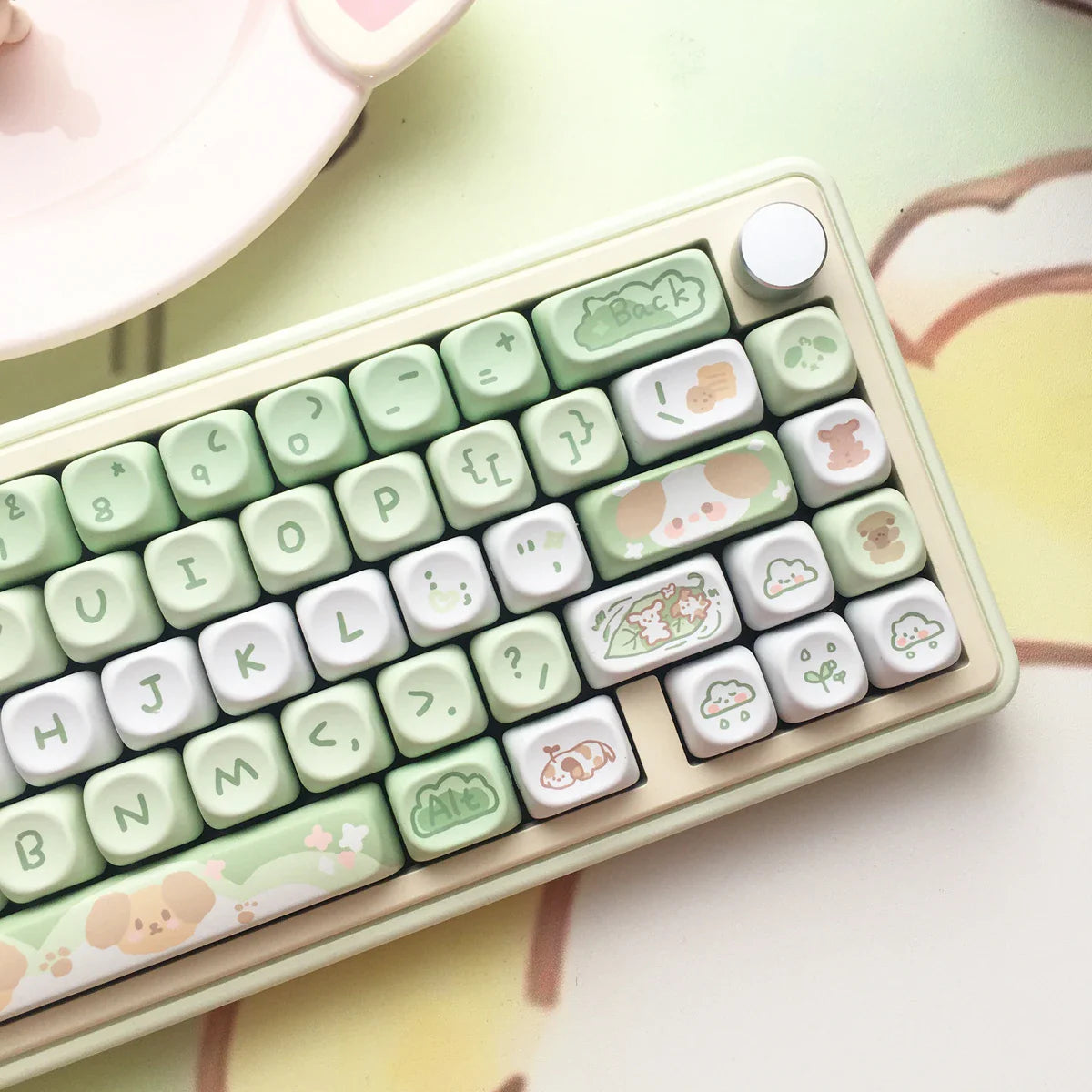 95Keys MOA Profile Keycaps Cartoon Dog Cat Theme PBT Key Caps for GMK67 GMK87 61/64/68/84/75/87 Keys Gaming Mechanical Keyboard