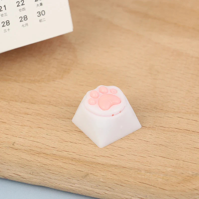 1pc Cute Cat Paw Keycaps For Mechanical Keyboard Cherry MX Switch DIY Custom Key Cap Soft Silicone Keycup Artisan Pink Color