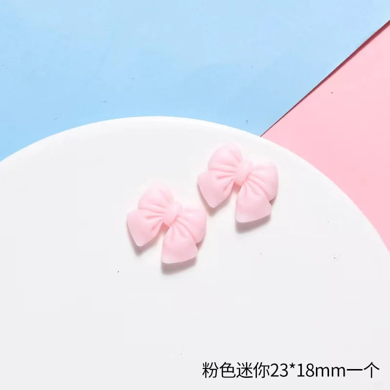 10pcs Colored Ribbon Resin Bow Nail Charm Parts 3D Nail Art Decoration Accessories Supplies for  DIY Manicure Design