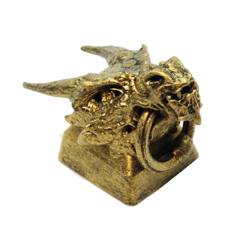 Original Design Dragon Head Keycaps Metal Translucent Mechanical Keyboard Keycaps Personalized Hanging Dragon Head Keycaps Gifts