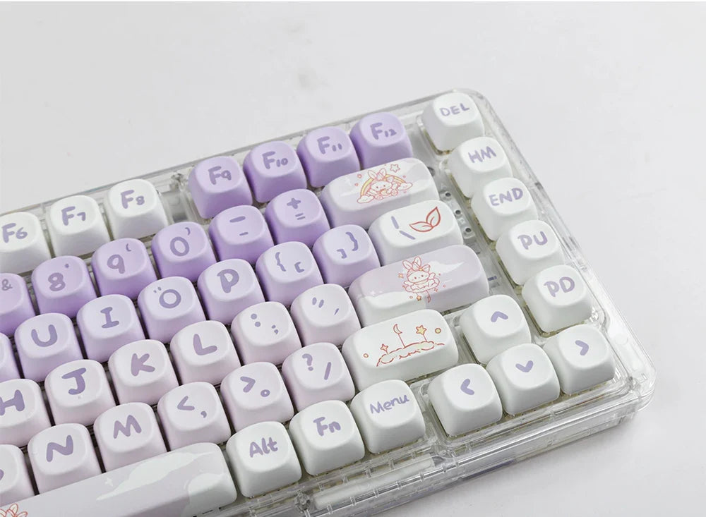 142 Keys MOA Profile Cartoon Theme Keycaps Thermal Five-side Dye-Sublimation Customized Key Caps Kit for Mechanical Keyboard