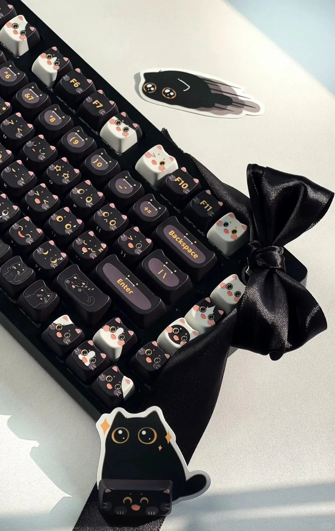 142 Keys Customized Gift Cute Cat keycaps New MAO Keycaps Square Thermal Sublimation Mechanical Keyboard 2.25 U 2.75U for Alice