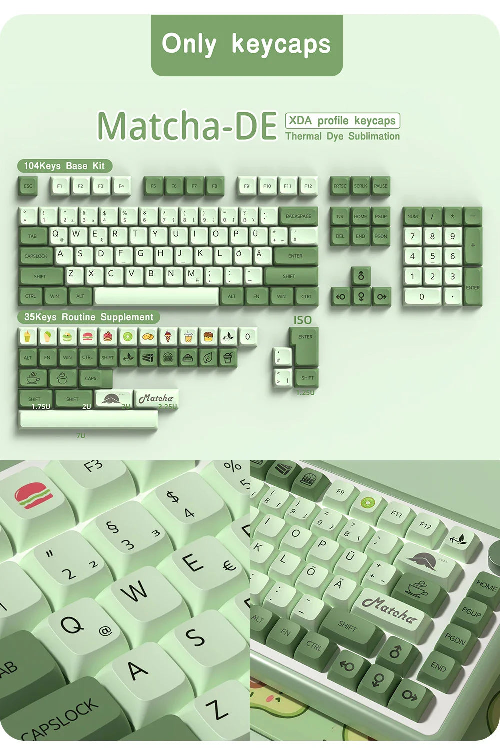 XDA Profile PBT keycaps Spanish Korean French German Portuguese Russian Japanese keycap For Cherry MX Mechanical Keyboard