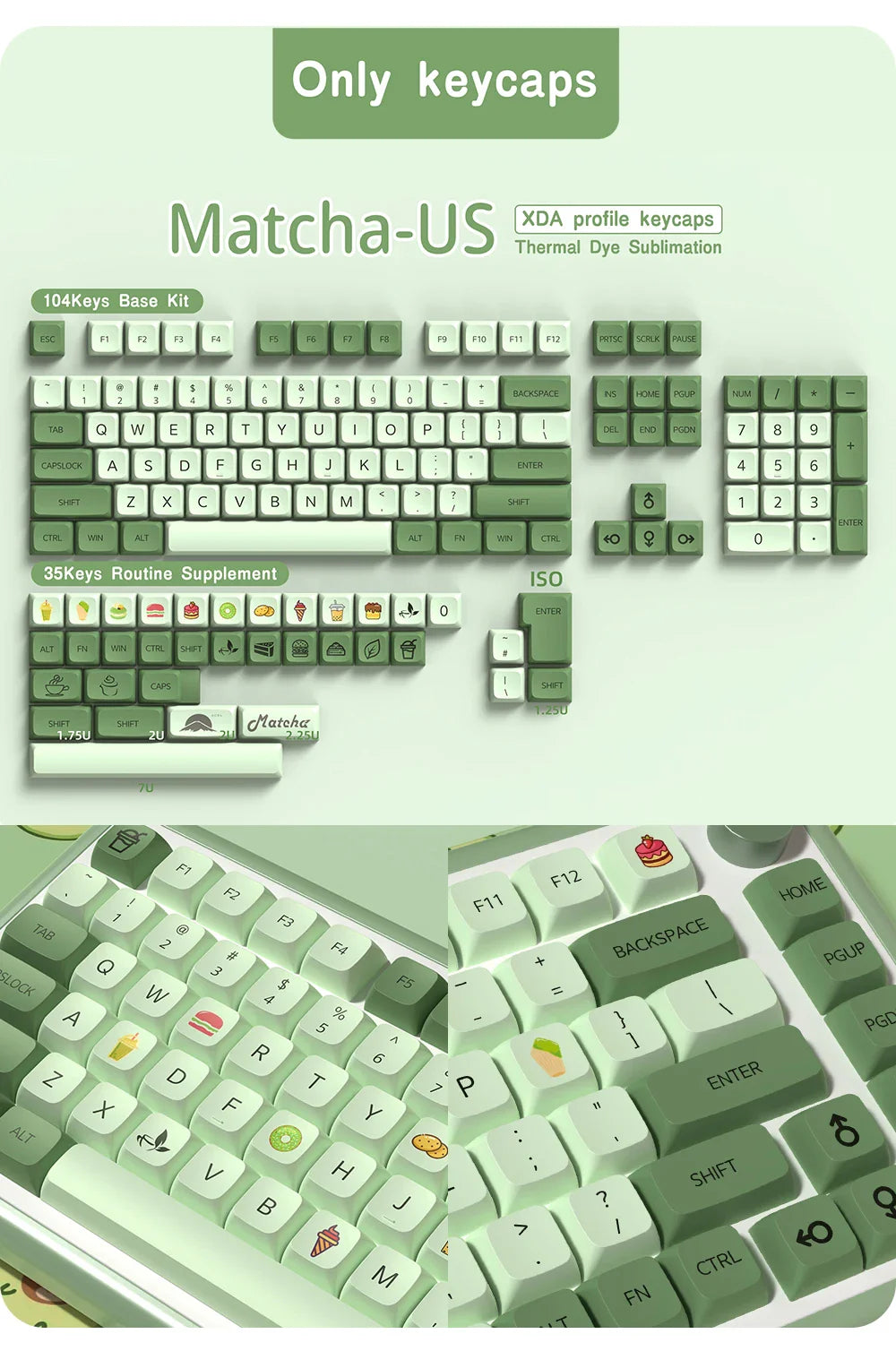 XDA Profile PBT keycaps Spanish Korean French German Portuguese Russian Japanese keycap For Cherry MX Mechanical Keyboard