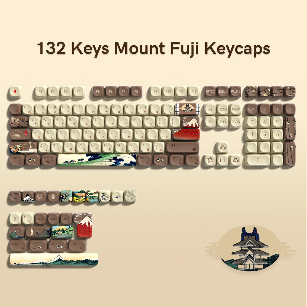 134 Keys Pink Cat  MOA Profile PBT Keycaps Customs Dye Sub Key caps for 61/87/104 Cherry MX Switch Gaming Mechanical Keyboard