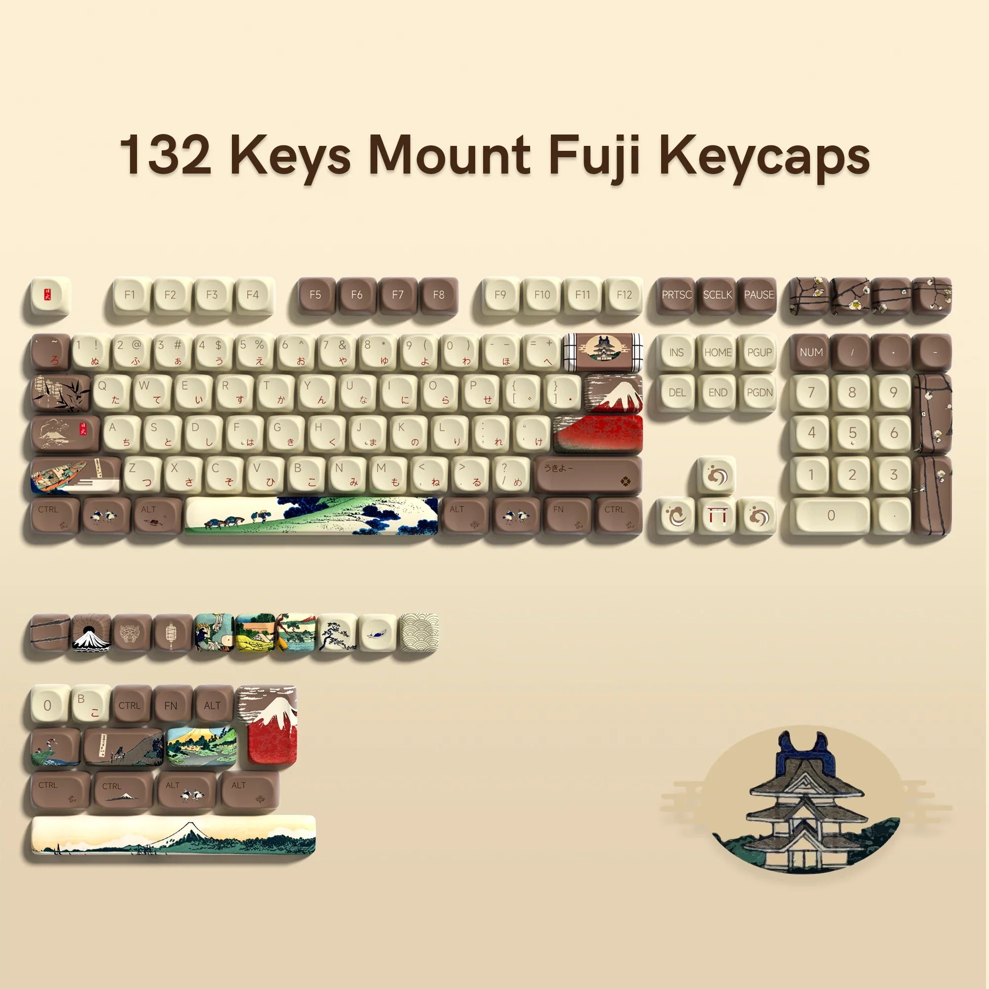 134 Keys Pink Cat  MOA Profile PBT Keycaps Customs Dye Sub Key caps for 61/87/104 Cherry MX Switch Gaming Mechanical Keyboard