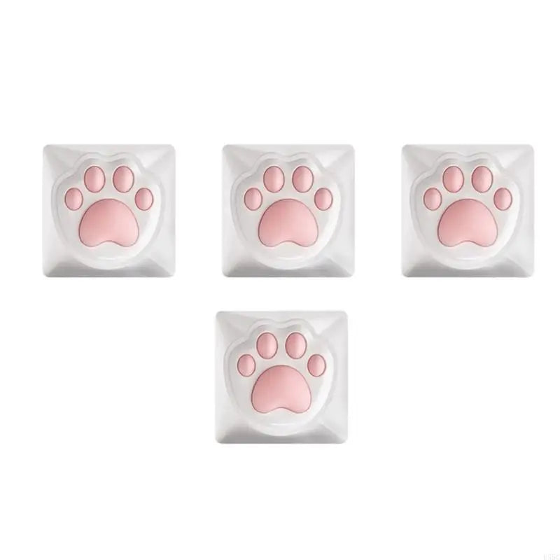 U55C Colorful Cat Paw Keycaps for Standard Mechanical Keyboards Sublimation Dye Technology Keys Caps for Long-Lasting Colors