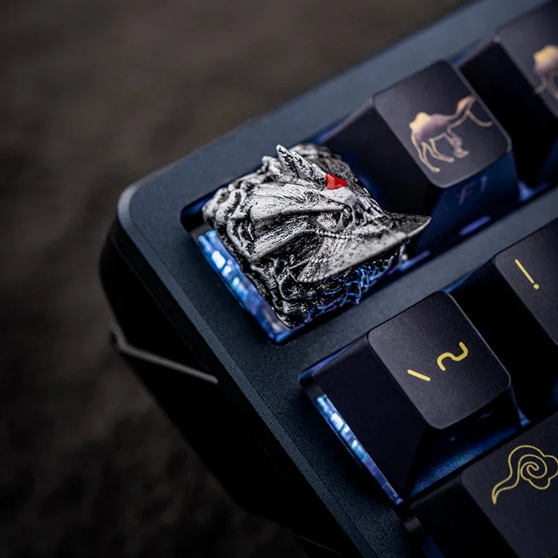 MonsterHunter Dragon Point Keycaps Anime Artisan Keyboard Cap Zinogre 3D Custom Gaming Decoration KeyCap for Mechanical Keyboard