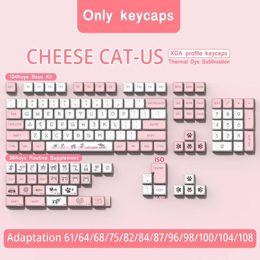 XDA Profile PBT keycaps Spanish Korean French German Portuguese Russian Japanese keycap For Cherry MX Mechanical Keyboard