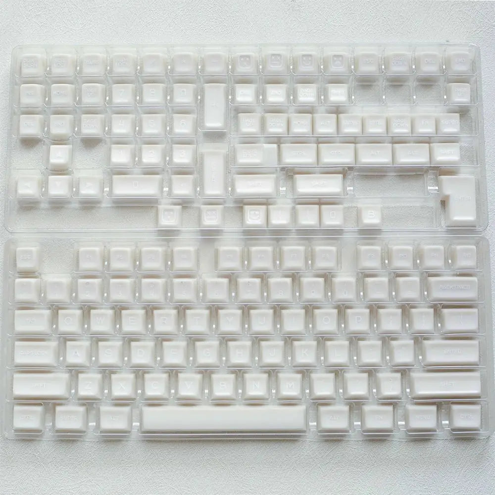 142 Keys SA Profile Keycaps Custom Marble Themed Double Shot PBT White Translucent Keyboards Keycap for MX Switch Game Keyboard