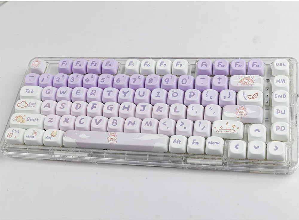 142 Keys MOA Profile Cartoon Theme Keycaps Thermal Five-side Dye-Sublimation Customized Key Caps Kit for Mechanical Keyboard