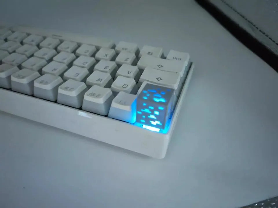 Block World Translucent Ore Keycap Game 3D Resin MX Switch Hand Polished Coloring ESC Keycap for Mechanical Keyboard Accessories