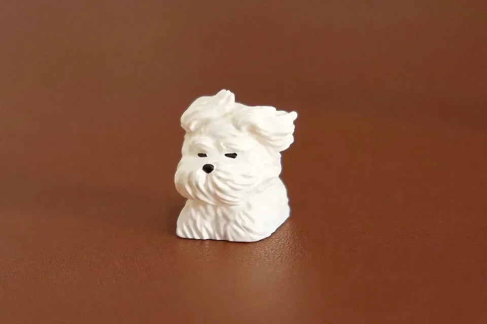 Scrawled Dog Keycaps Wind Blows Puppy Cute Resin Keycap Custom 1U Cherry Profile Keycaps for Mechanical Keyboard Key Caps Gifts