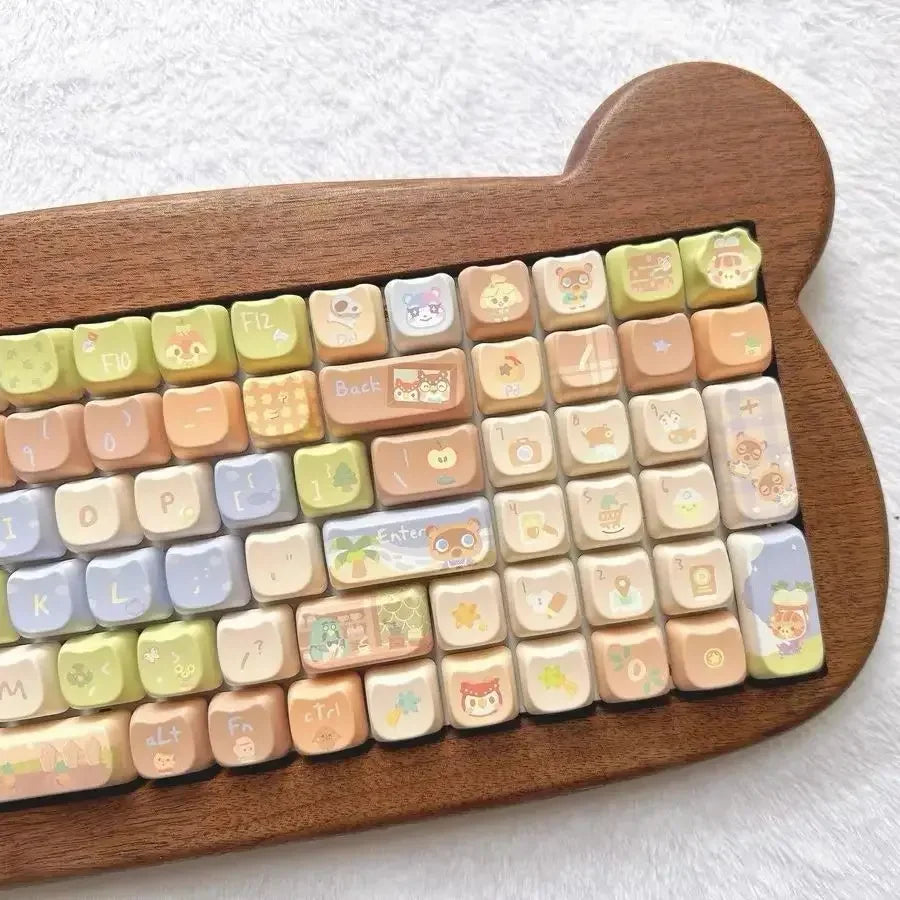 142 Keys Customized Gift Cute Cat keycaps New MAO Keycaps Square Thermal Sublimation Mechanical Keyboard 2.25 U 2.75U for Alice