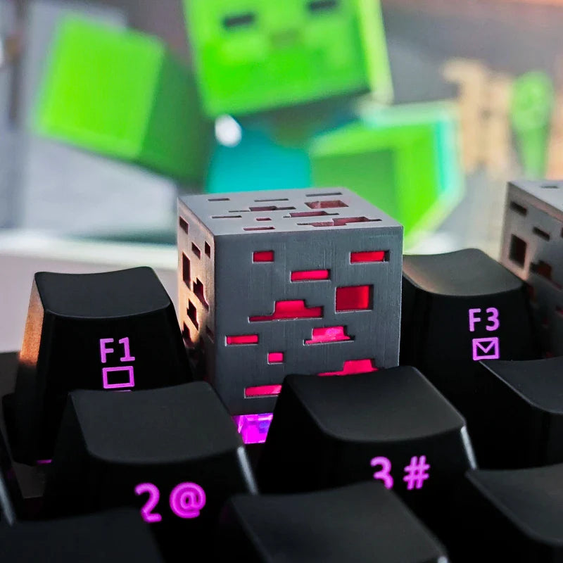 1Pc/6Pcs Keycap Game Single My World Three-Dimensional Creative Light-Transmitting Keycap Esc Ore Keycap