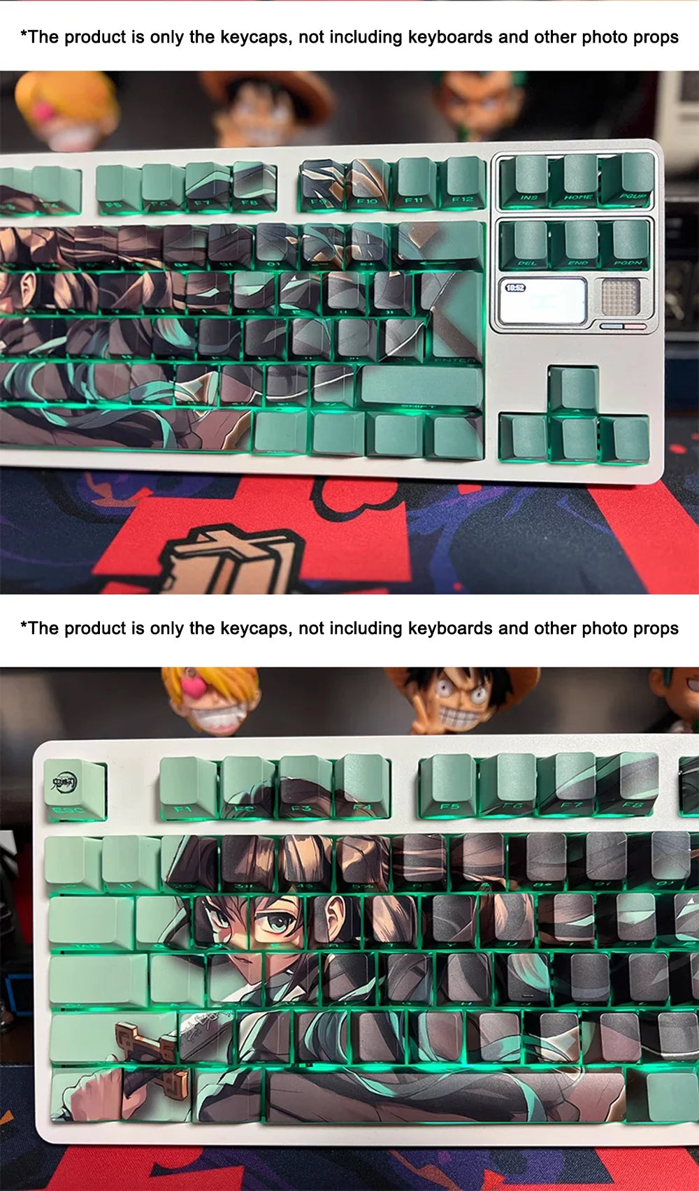 1 Set PBT Dye Sublimation Anime Keycaps Kochou Shinobu Theme Key Caps for Demon Slayer Cherry Profile Keycap Keyboard Decoration