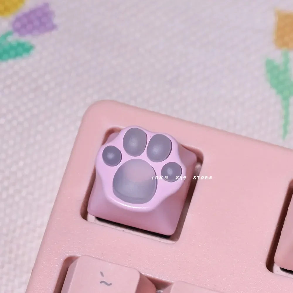 Pink Cute Cartoon Silicone Keycap Personality Soft Feel Cat DIY Artisan Cat Paws Pad Keyboard KeyCaps For Cherry MX Switches