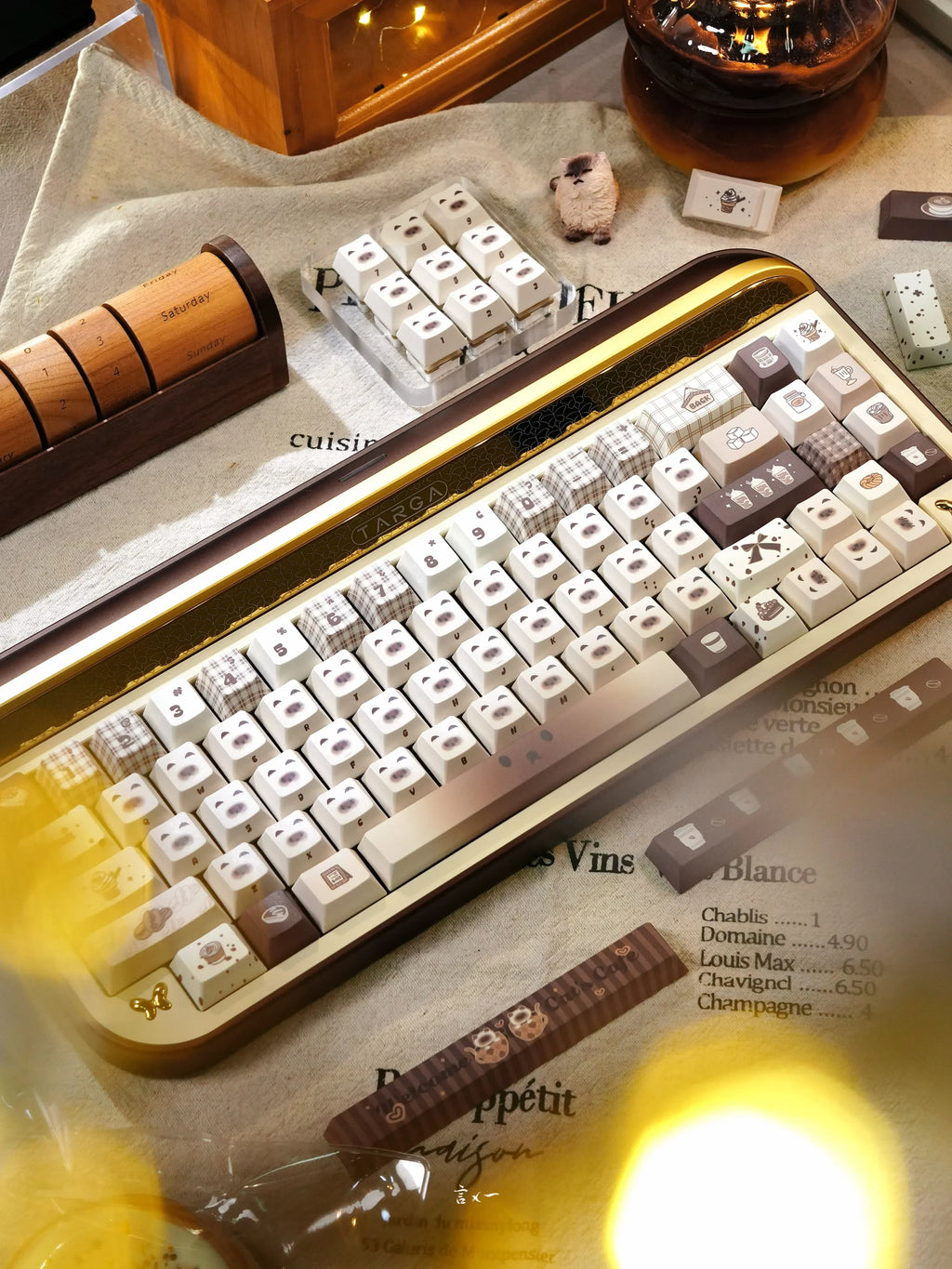 Siamese Cat Keycap Cute Mao Cherry Pbt Cafe Cat Head Cat Ears White Coffee Color 146/133Keys 2.25/2.75U Alice Layout Keycaps