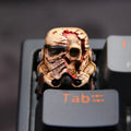 Battle-damaged Skull Key Cap Translucent Resin Keycaps Artisan Keycap Custom KeyCap for Mechanical Keyboard Accessories Gift