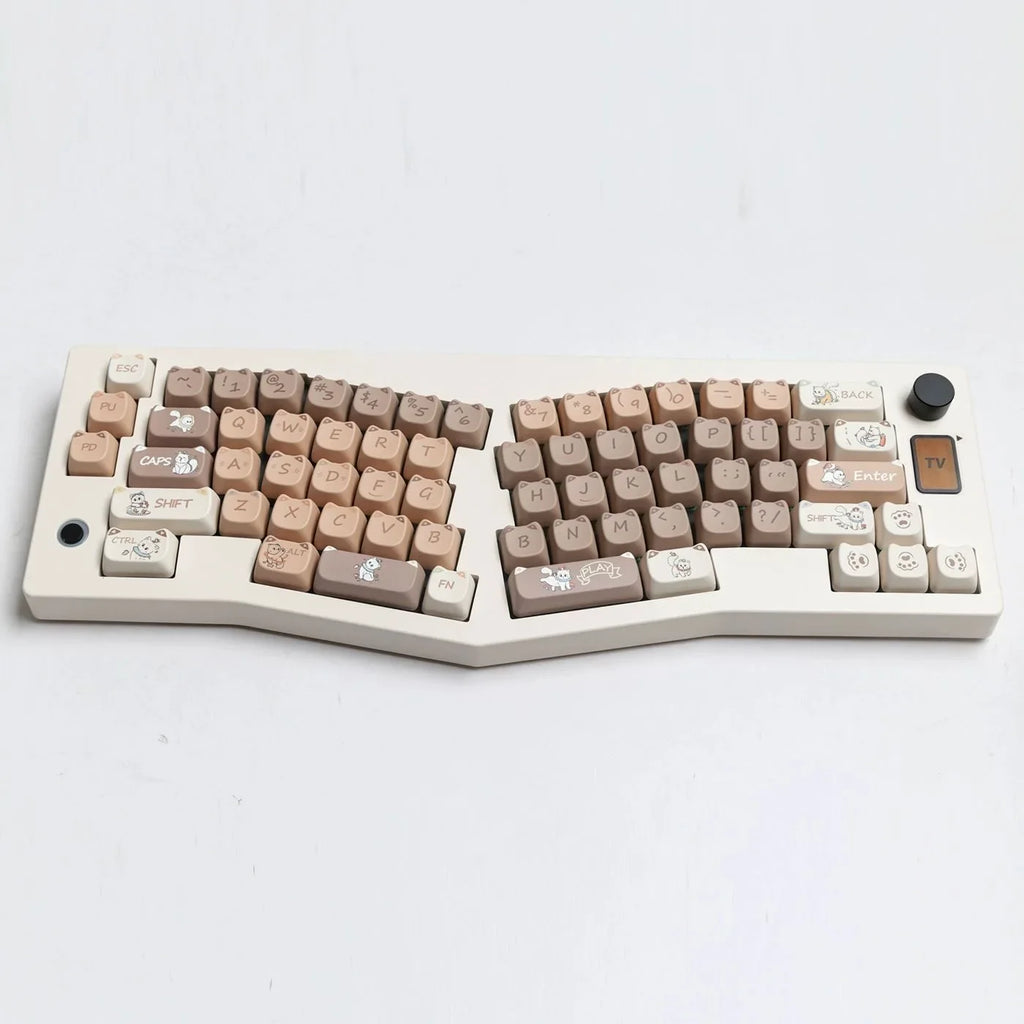 142 Keys Customized Gift Cute Cat keycaps New MAO Keycaps Square Thermal Sublimation Mechanical Keyboard 2.25 U 2.75U for Alice