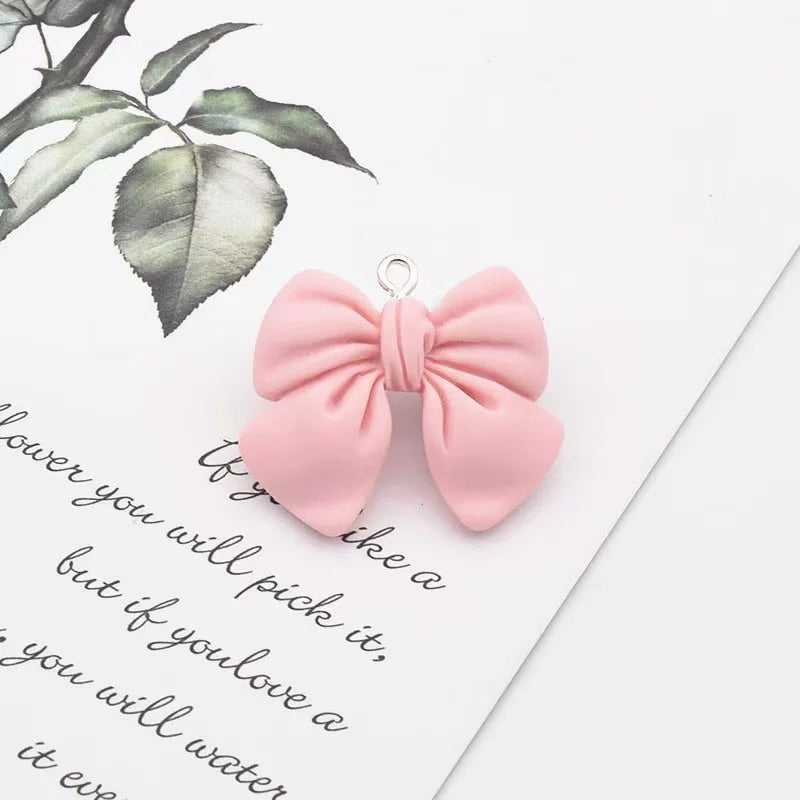 20*15MM Cute 3D Bow-knot Resin Charms DIY Craft Decoration Jewelry  Finding  For  Making Earring Accessory Handmade
