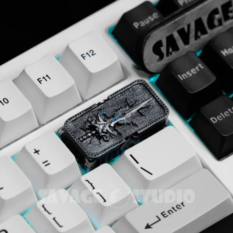 World of Warcraft Frostmourne Anime Keycaps Lich King Translucent Key Caps Mechanical Keyboard Caps Korean Keycap PC Gamer Gifts