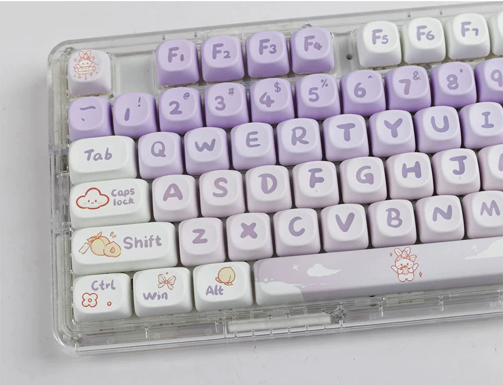 142 Keys MOA Profile Cartoon Theme Keycaps Thermal Five-side Dye-Sublimation Customized Key Caps Kit for Mechanical Keyboard