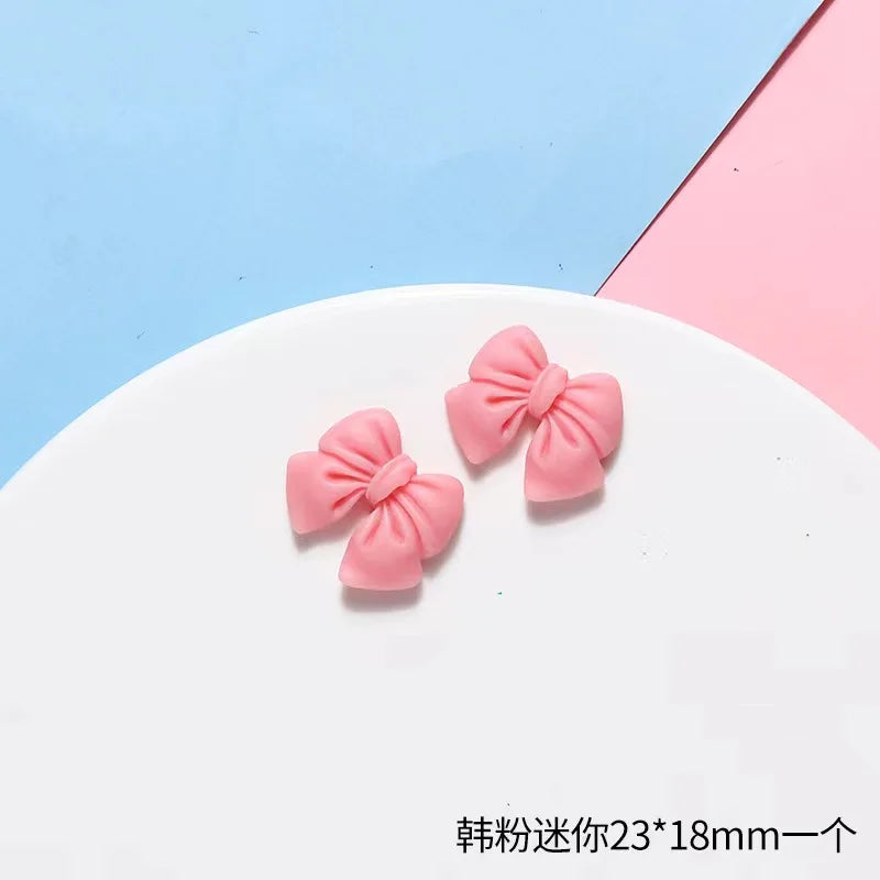 10pcs Colored Ribbon Resin Bow Nail Charm Parts 3D Nail Art Decoration Accessories Supplies for  DIY Manicure Design